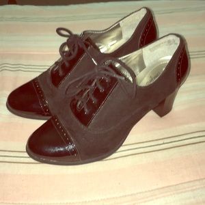 Black oxford booties